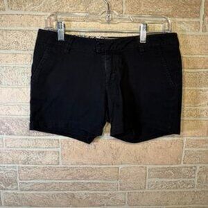 VOLCOM Size 3 (26 Waist) Ladies Black Stretch Chino Shorts POCKETS Zip